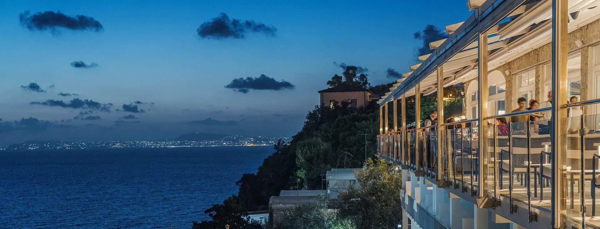 A dinner 
with sea view